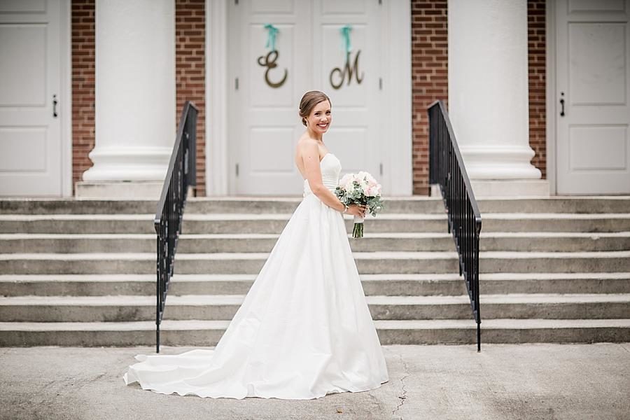 The dress at this Fountain City Church Wedding by Knoxville Wedding Photographer, Amanda May Photos.
