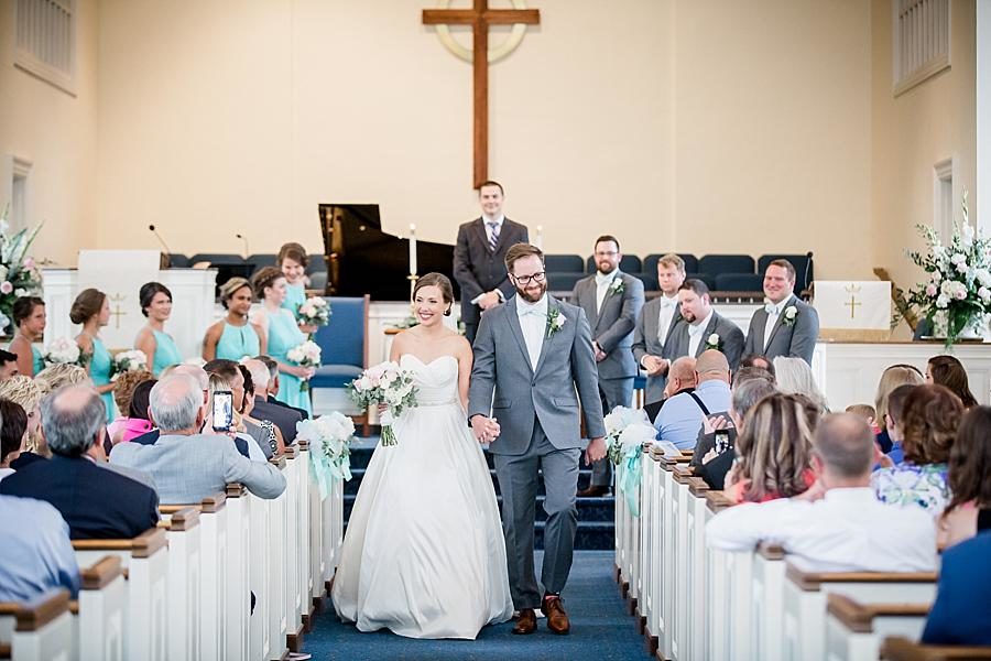 The recessional at this Fountain City Church Wedding by Knoxville Wedding Photographer, Amanda May Photos.