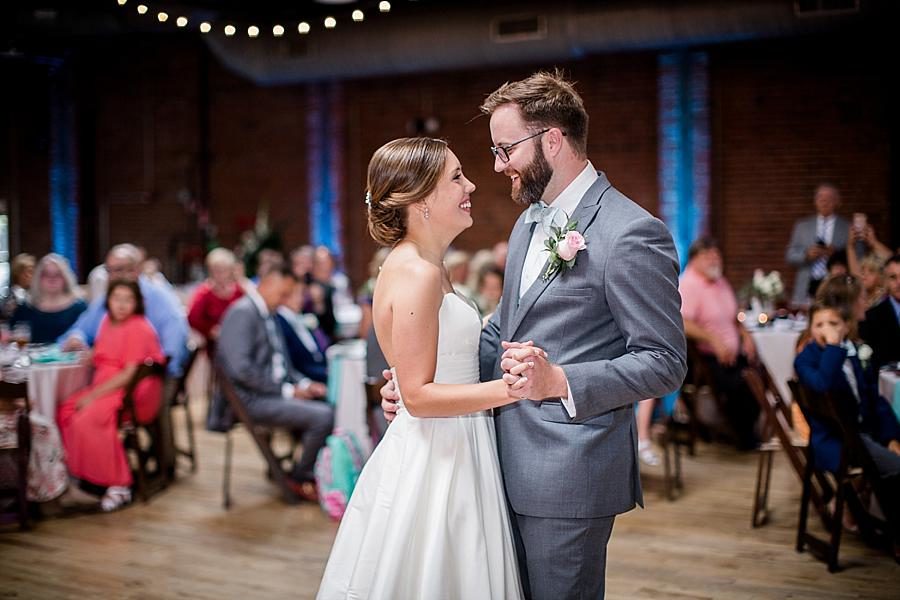 First dance at this Fountain City Church Wedding by Knoxville Wedding Photographer, Amanda May Photos.