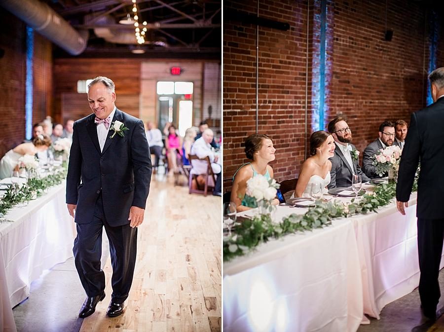 Bridal party table at this Fountain City Church Wedding by Knoxville Wedding Photographer, Amanda May Photos.