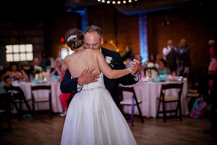 Dance hug at this Fountain City Church Wedding by Knoxville Wedding Photographer, Amanda May Photos.
