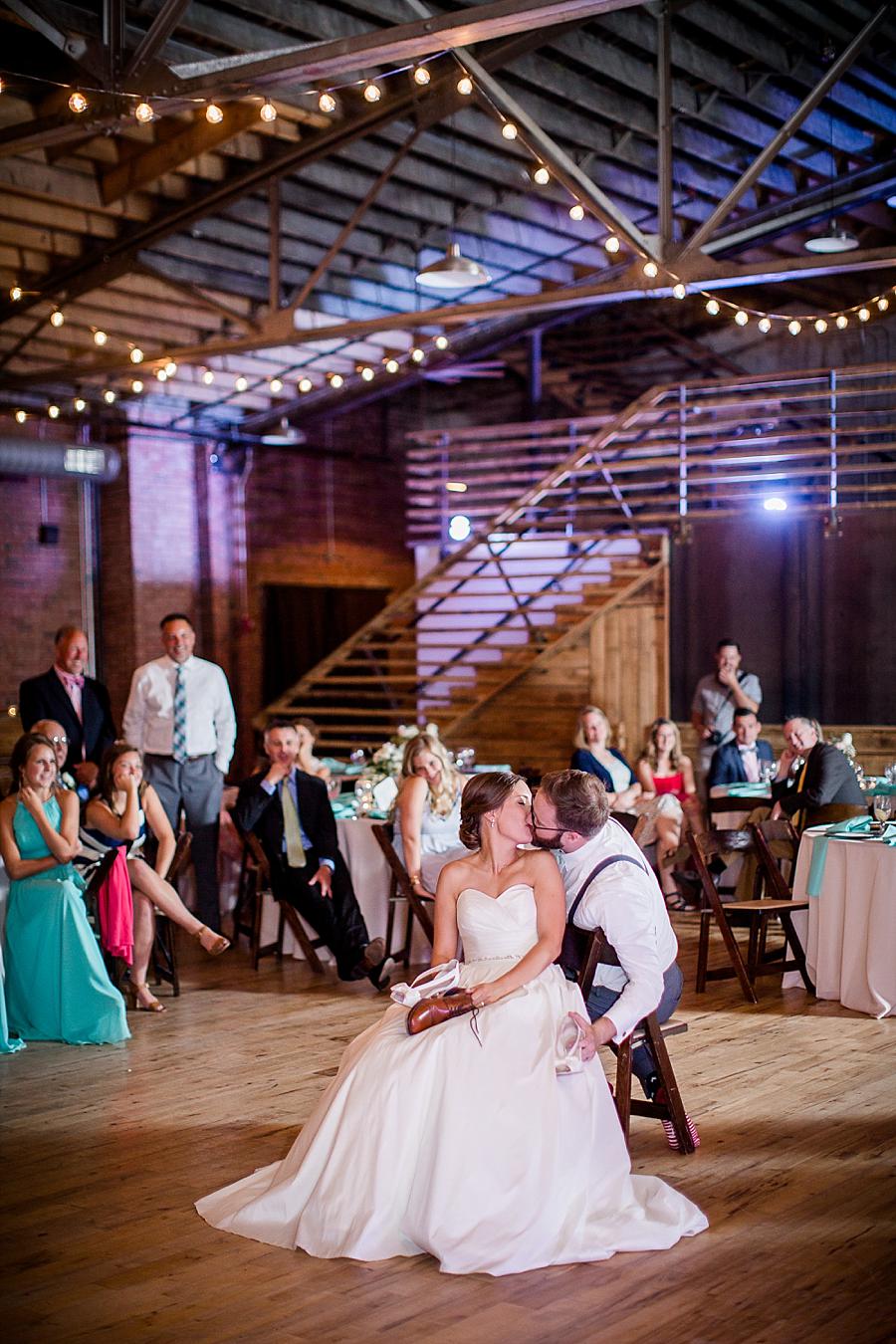 Kisses at this Fountain City Church Wedding by Knoxville Wedding Photographer, Amanda May Photos.