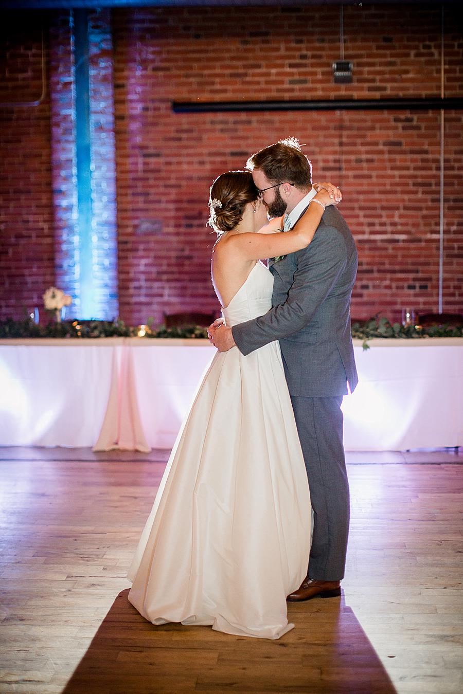 Slow dancing at this Fountain City Church Wedding by Knoxville Wedding Photographer, Amanda May Photos.