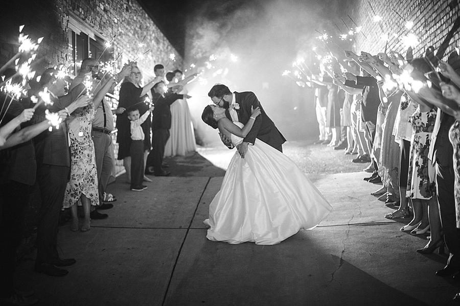 Sparkler exit at this Fountain City Church Wedding by Knoxville Wedding Photographer, Amanda May Photos.