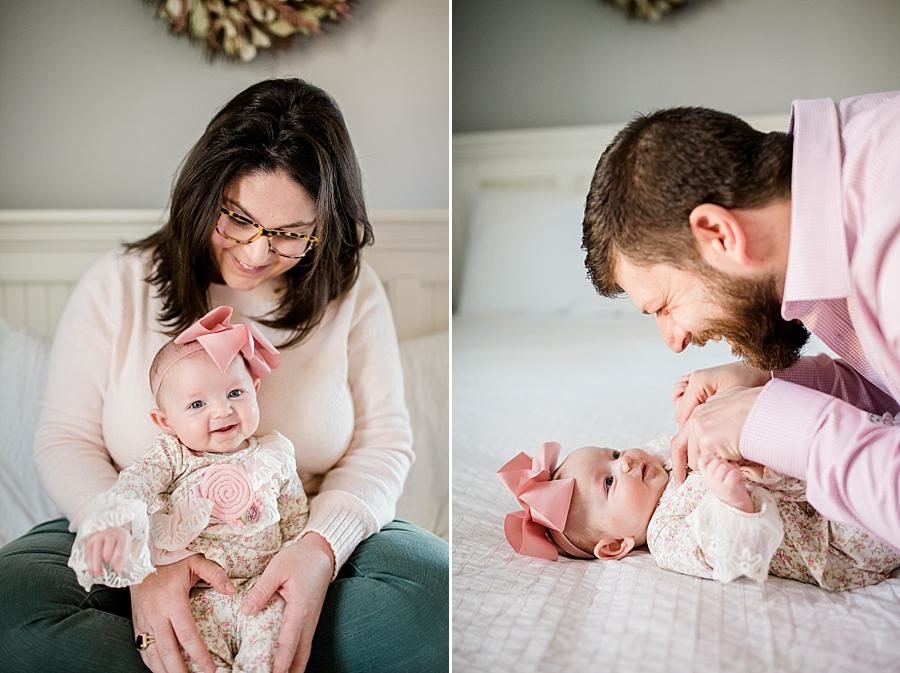 Tickle time at this Studio 3 Month Session by Knoxville Wedding Photographer, Amanda May Photos.