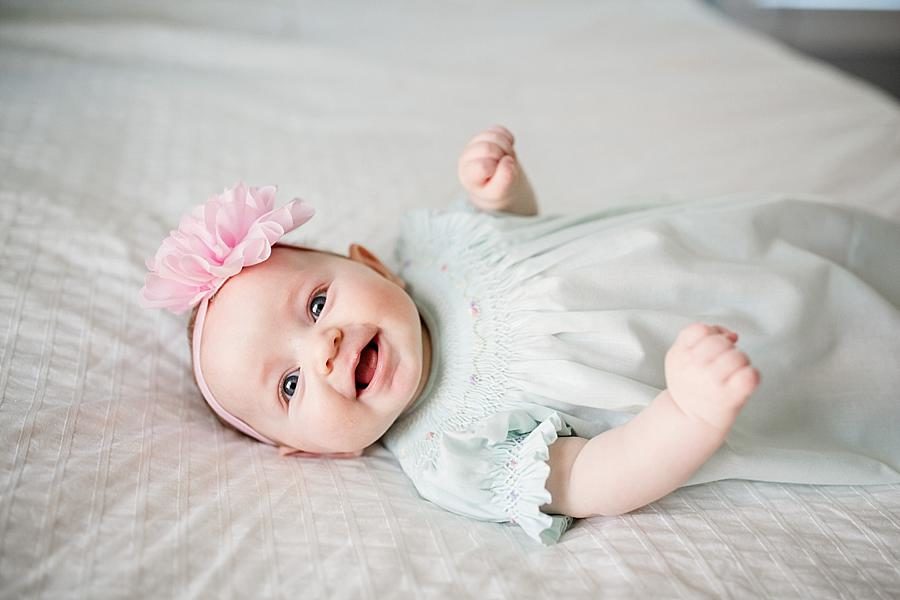 Smiles for the camera at this Studio 3 Month Session by Knoxville Wedding Photographer, Amanda May Photos.