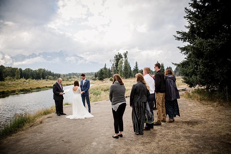 Overview of ceremony at this Grand Tetons Destination Wedding by Knoxville Wedding Photographer, Amanda May Photos.