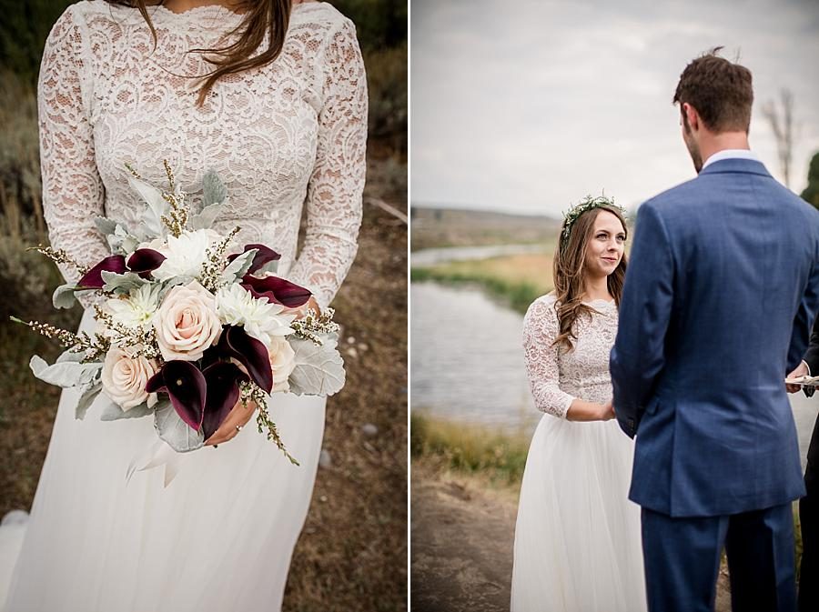 Detail of flowers at this Grand Tetons Destination Wedding by Knoxville Wedding Photographer, Amanda May Photos.