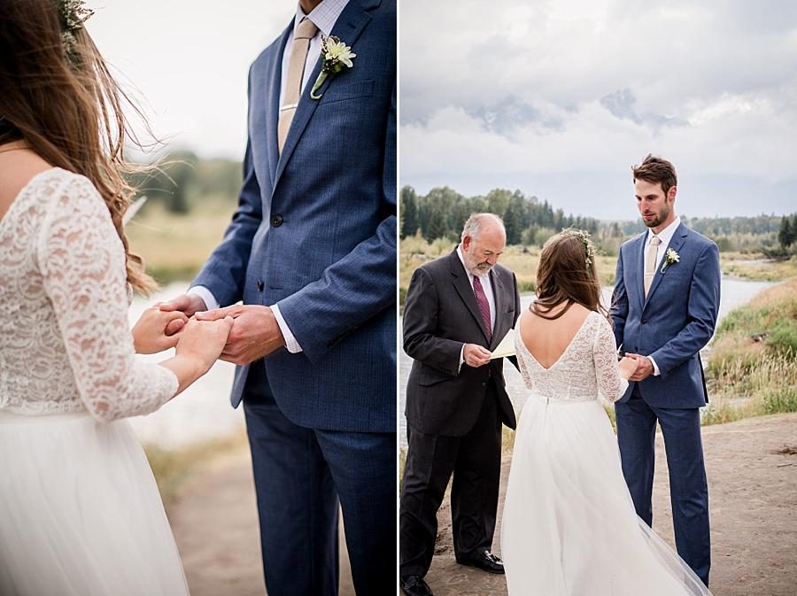 Detail of ceremony at this Grand Tetons Destination Wedding by Knoxville Wedding Photographer, Amanda May Photos.