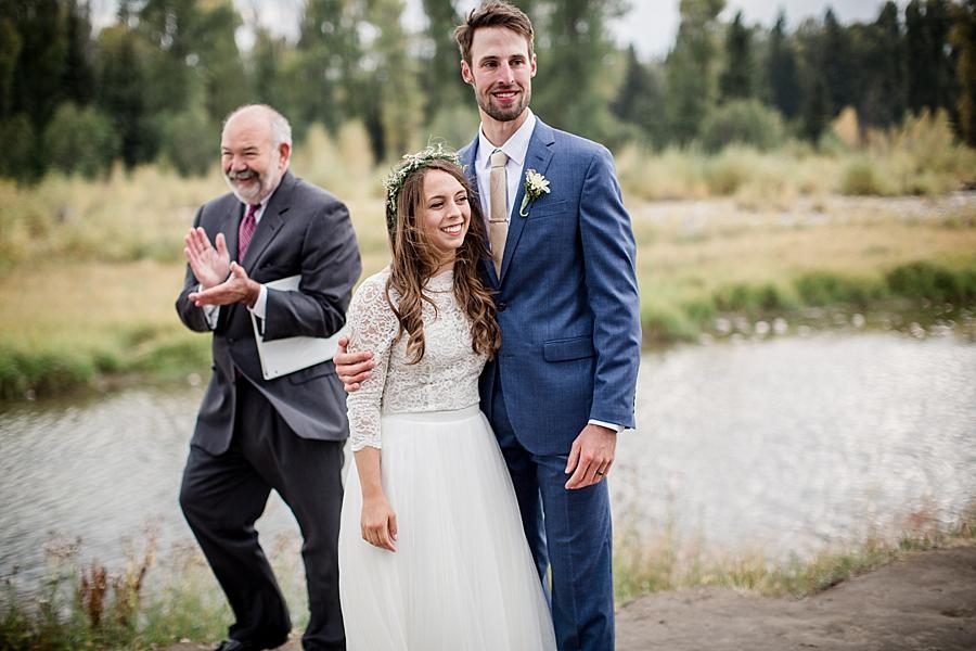 End of ceremony at this Grand Tetons Destination Wedding by Knoxville Wedding Photographer, Amanda May Photos.