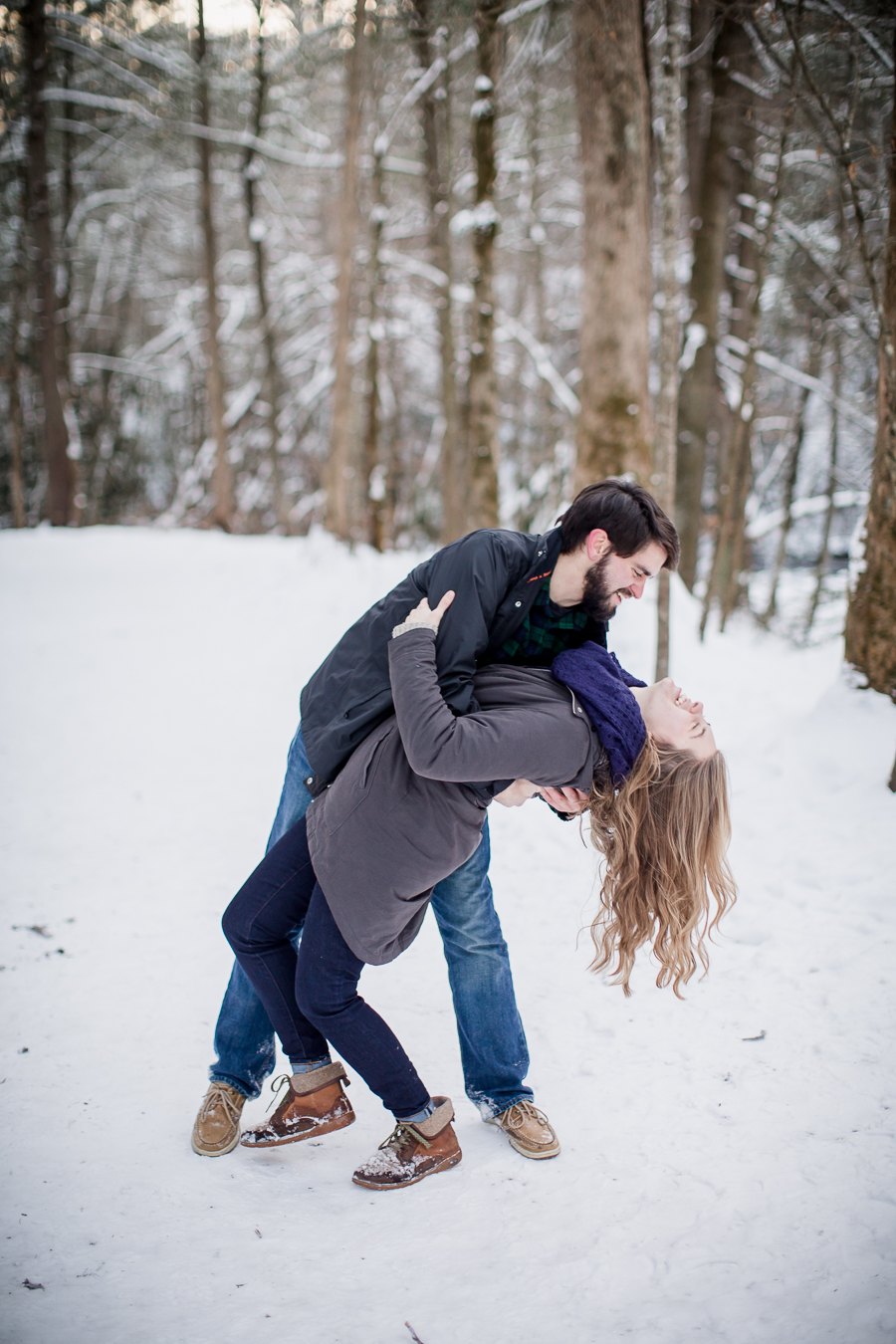 He dips her snowy Smoky Mountain photo.