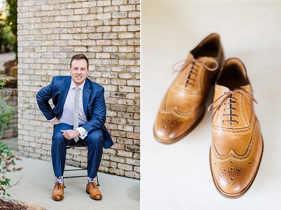 Groom’s shoes at this fall castleton farms wedding