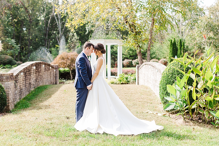 Foreheads touching at this fall castleton farms wedding