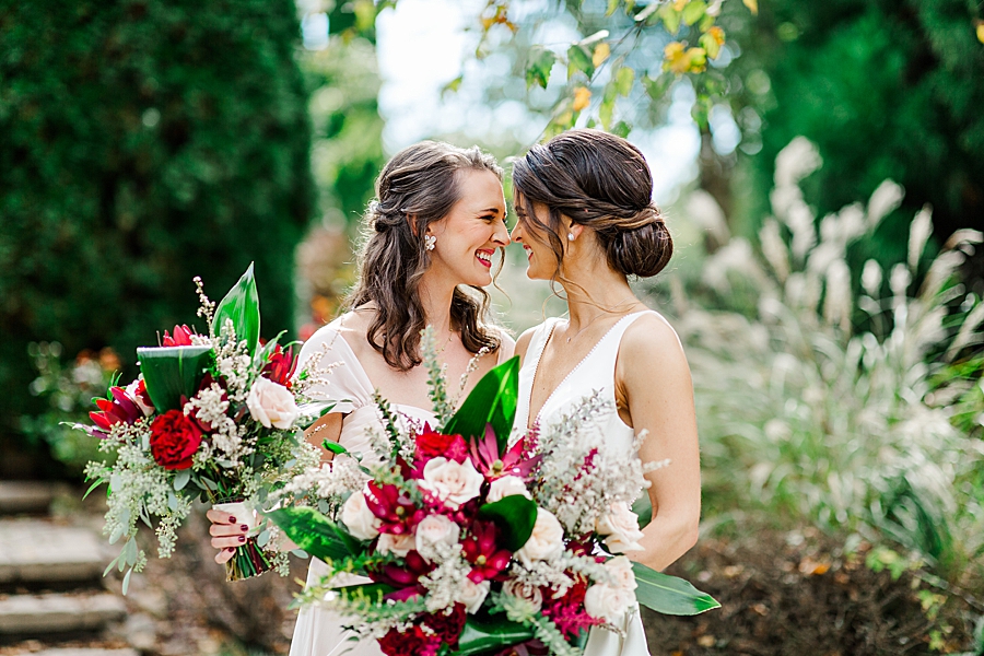 Nose to nose at this fall castleton farms wedding