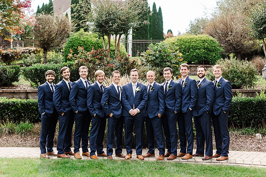 Groom and groomsmen at this fall castleton farms wedding