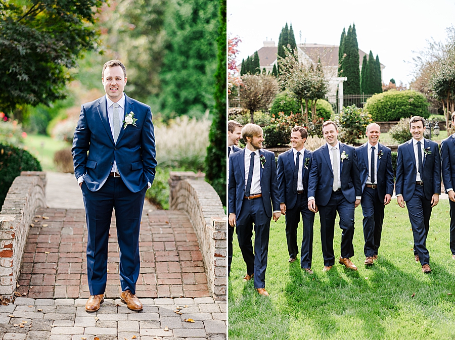 Men in tuxedos at this fall castleton farms wedding