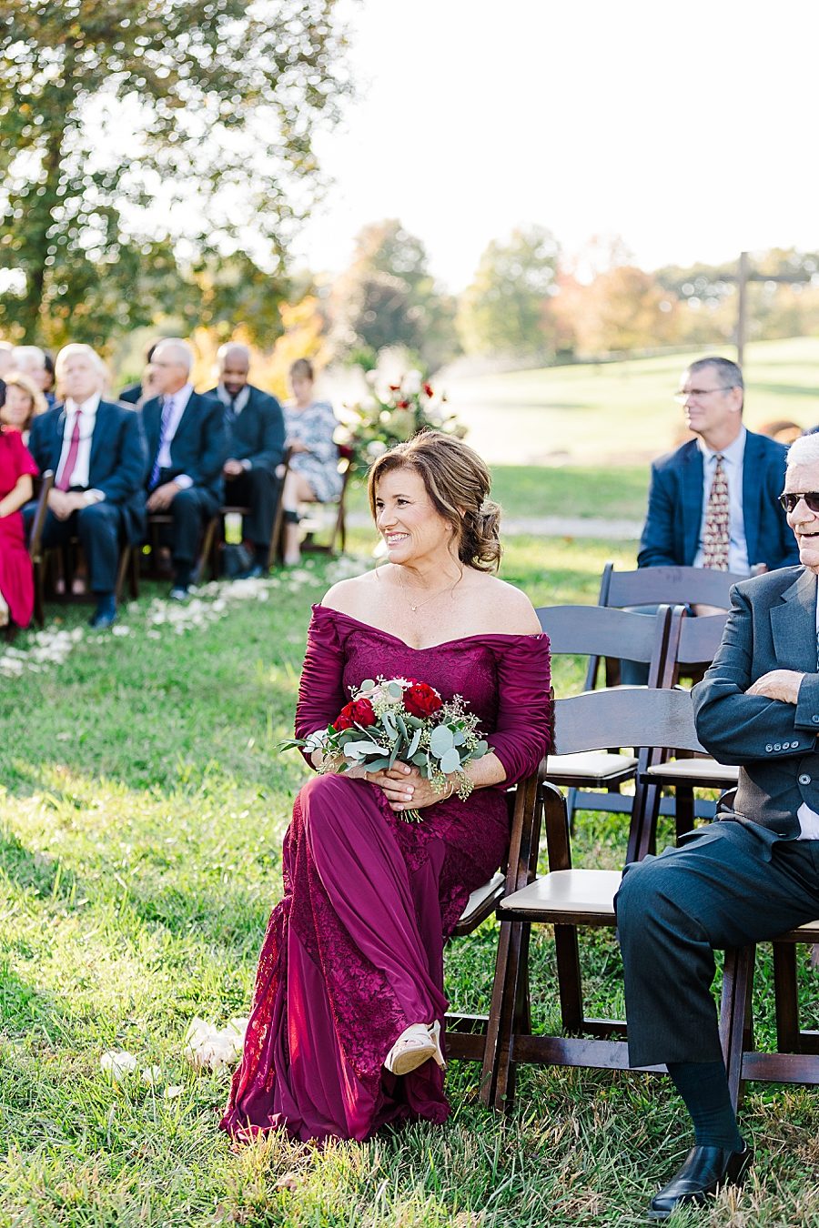 Mother of the bride at this fall castleton farms wedding