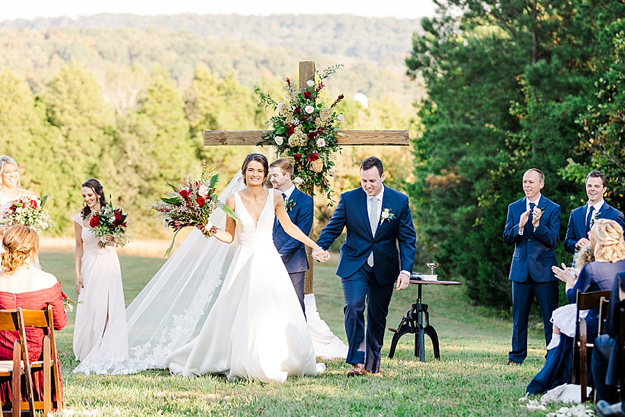 Recessional at this fall castleton farms wedding