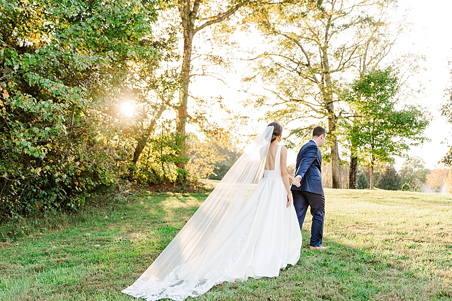 Golden hour at this fall castleton farms wedding