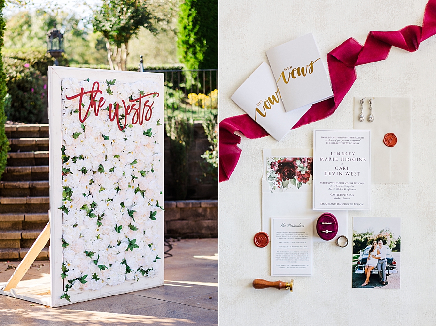 invitation suite at this fall wedding at castleton farms