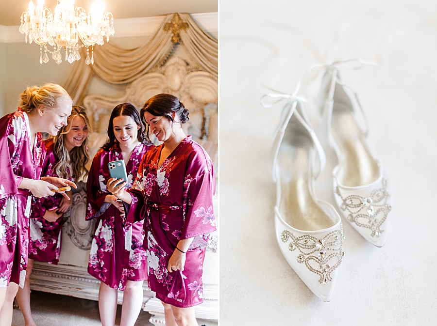 bridal shoes at this fall wedding at castleton farms