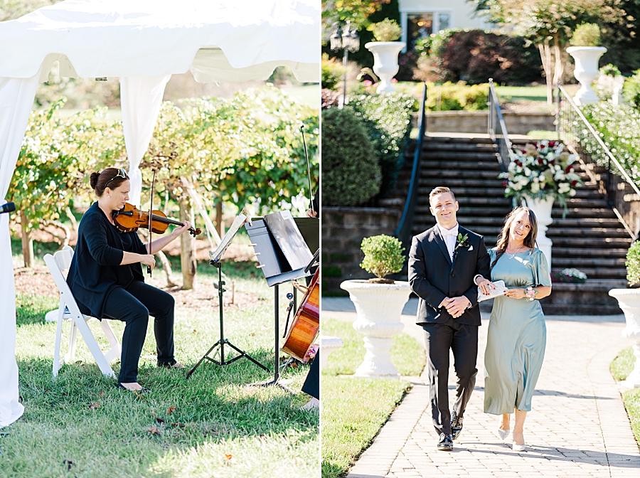 violinist at this fall wedding at castleton farms