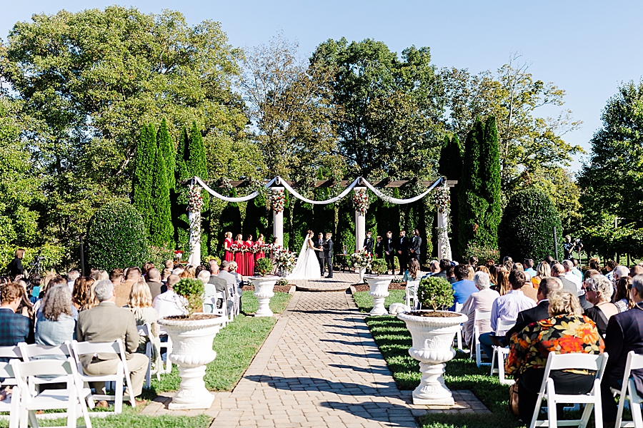 ceremony at this fall wedding at castleton farms
