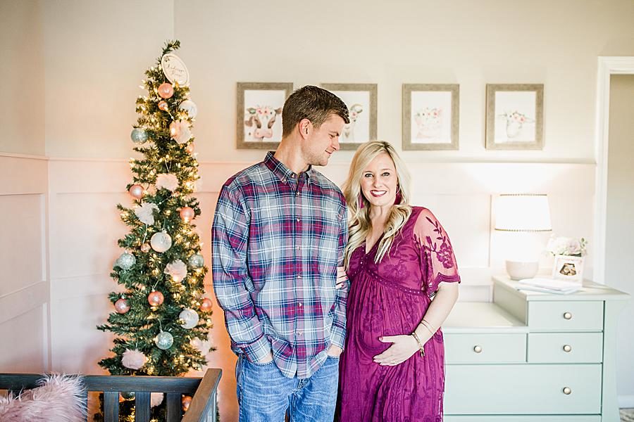 Christmas nursery at this farm maternity session by Knoxville Wedding Photographer, Amanda May Photos.