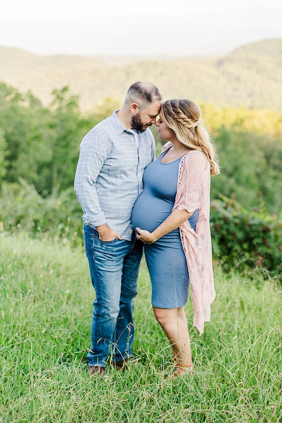 foreheads together at this foothills parkway maternity