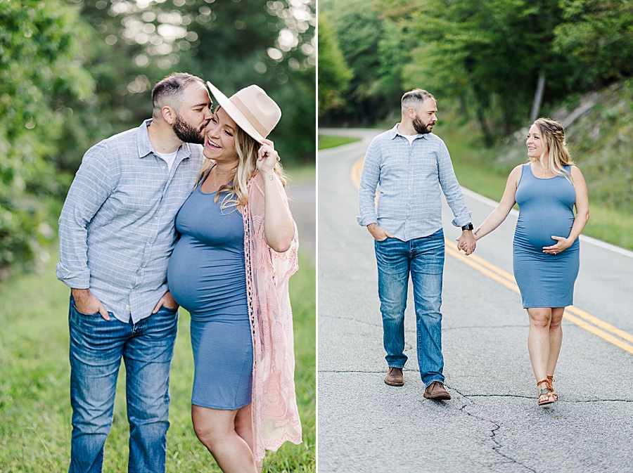kiss on the cheek at this foothills parkway maternity