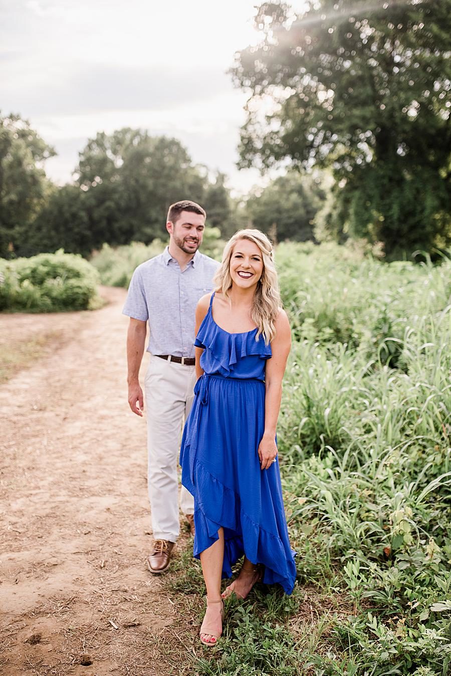 Holding hands at this Forks of the River engagement by Knoxville Wedding Photographer, Amanda May Photos.