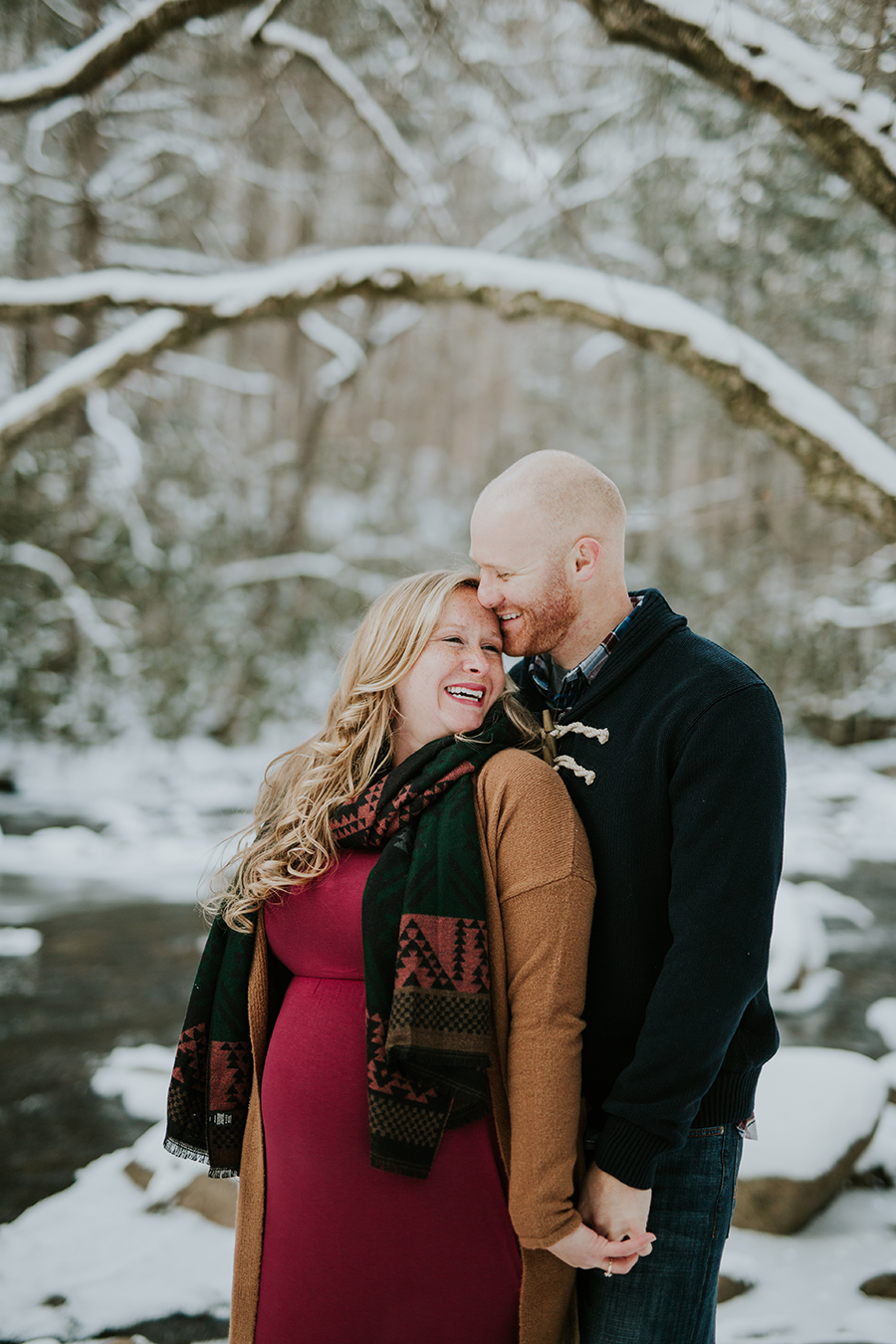  Knoxville, TN Smoky Mountain maternity photos, his smile on her forehead.
