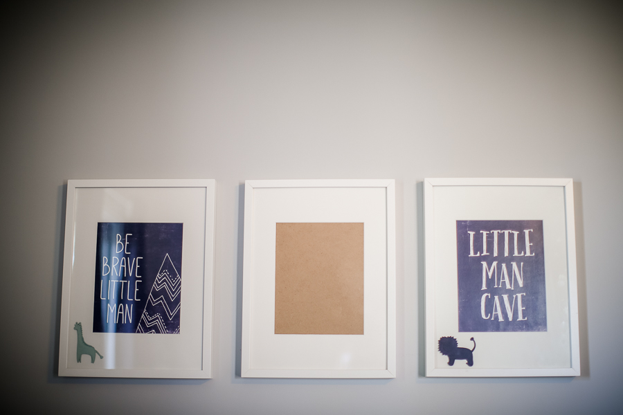 Frames in the nursery by Knoxville Wedding Photographer, Amanda May Photos.