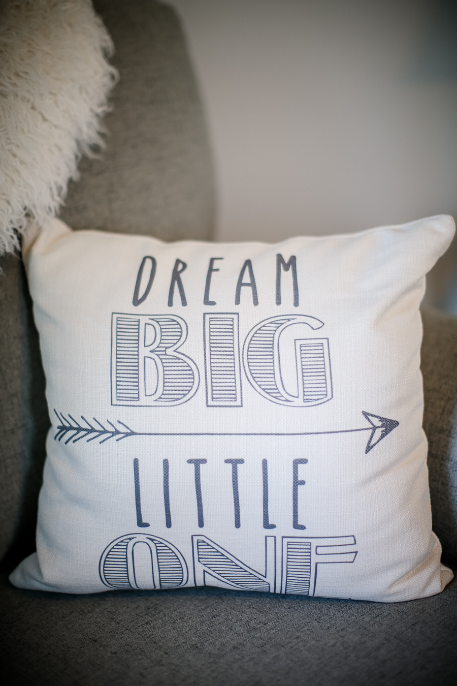 Throw pillow in the nursery by Knoxville Wedding Photographer, Amanda May Photos.