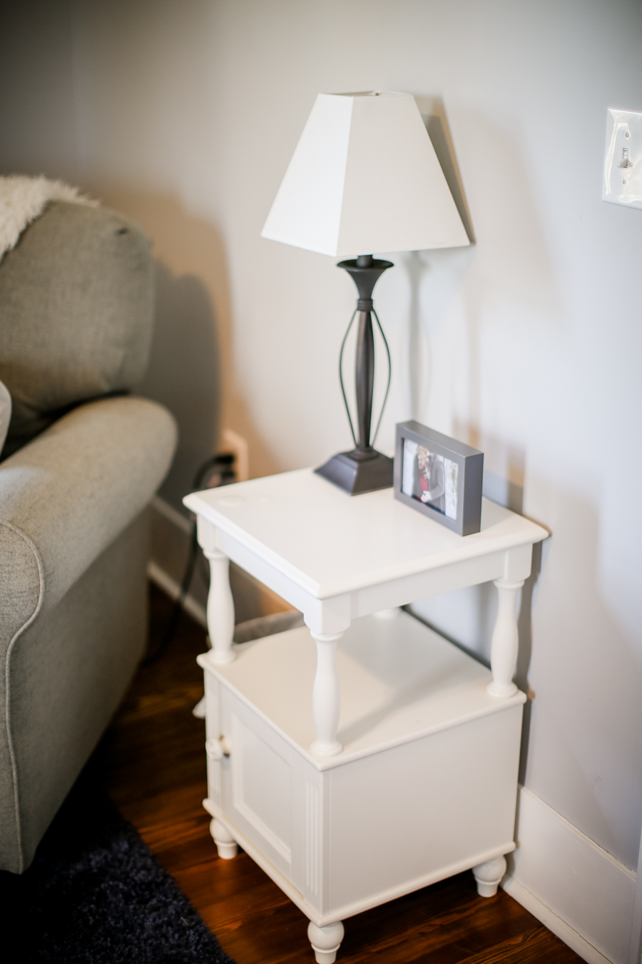 Side table in the nursery by Knoxville Wedding Photographer, Amanda May Photos.