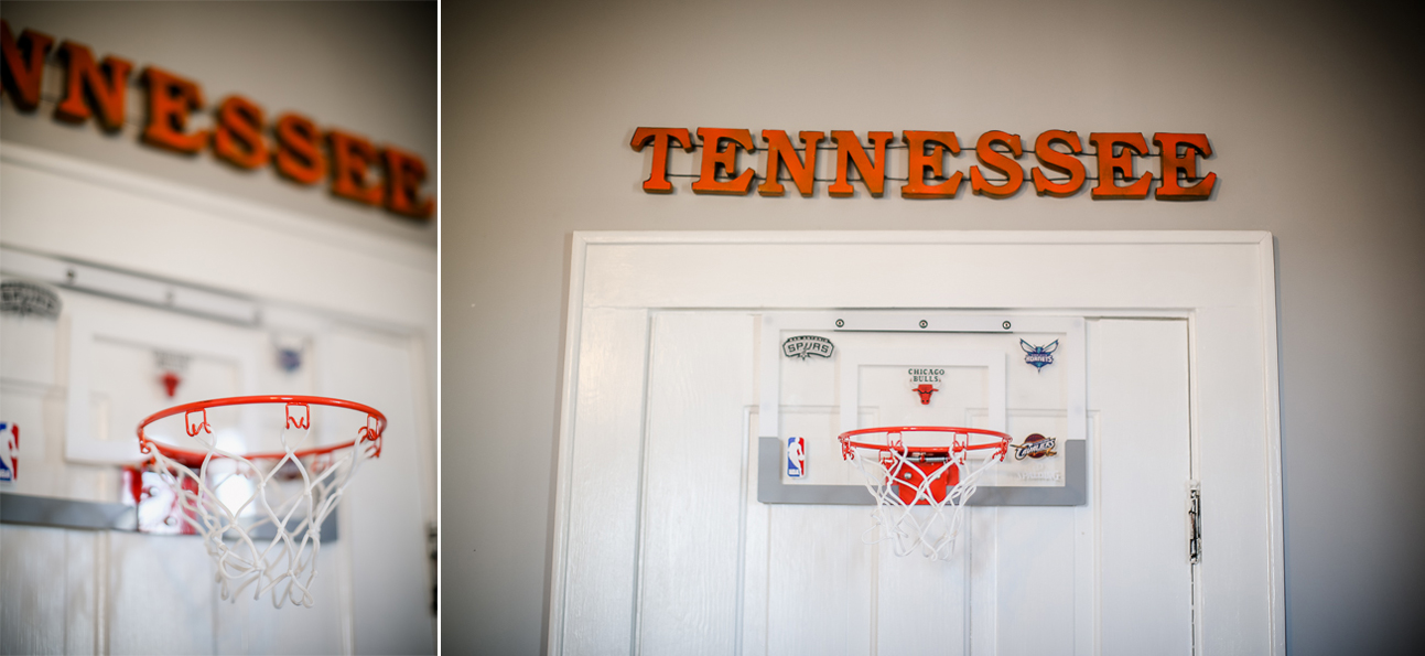 Basketball goal in the nursery by Knoxville Wedding Photographer, Amanda May Photos.