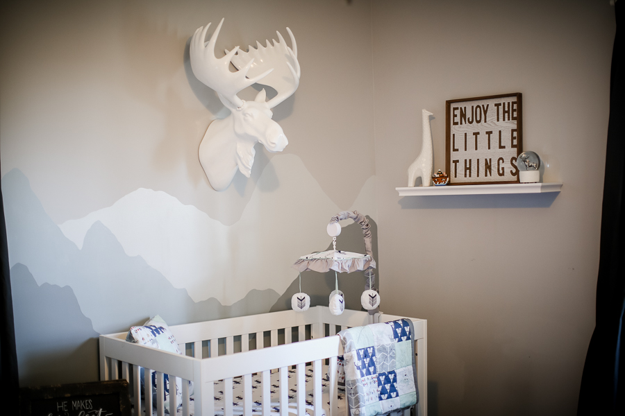 Crib corner in the nursery by Knoxville Wedding Photographer, Amanda May Photos.