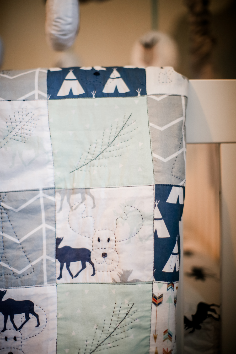 Baby quilt in the nursery by Knoxville Wedding Photographer, Amanda May Photos.