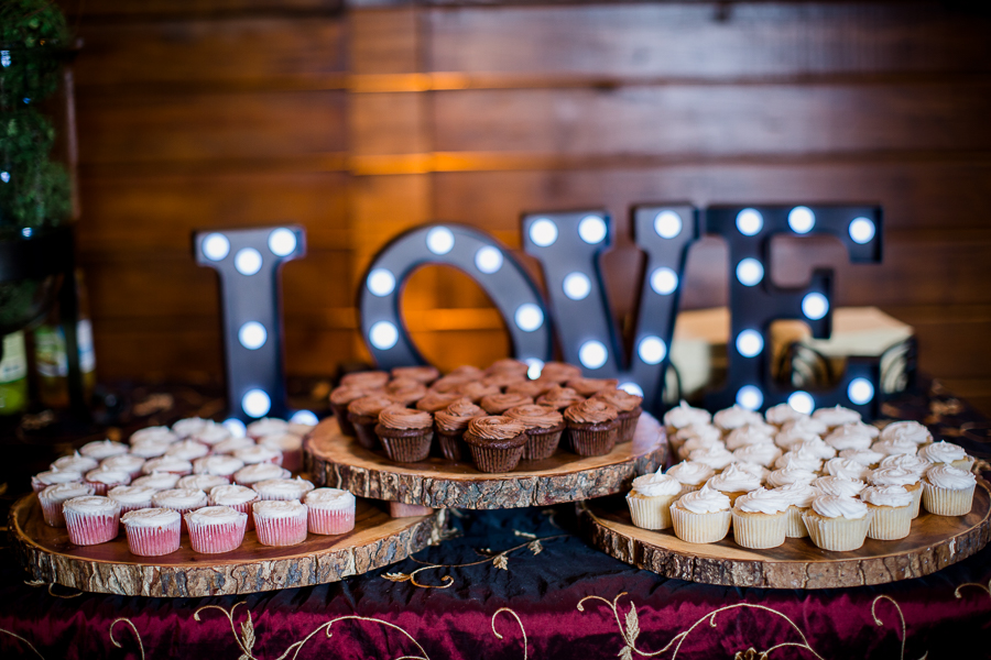 Karen's Katering cupcakes at the open house of Knoxville Wedding Venue, Hunter Valley Farm, by Knoxville Wedding Photographer, Amanda May Photos.