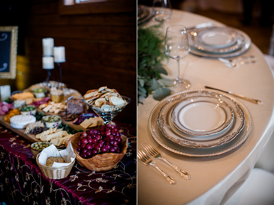 Karen's Katering Cheese and cracker display at the open house of Knoxville Wedding Venue, Hunter Valley Farm, by Knoxville Wedding Photographer, Amanda May Photos.