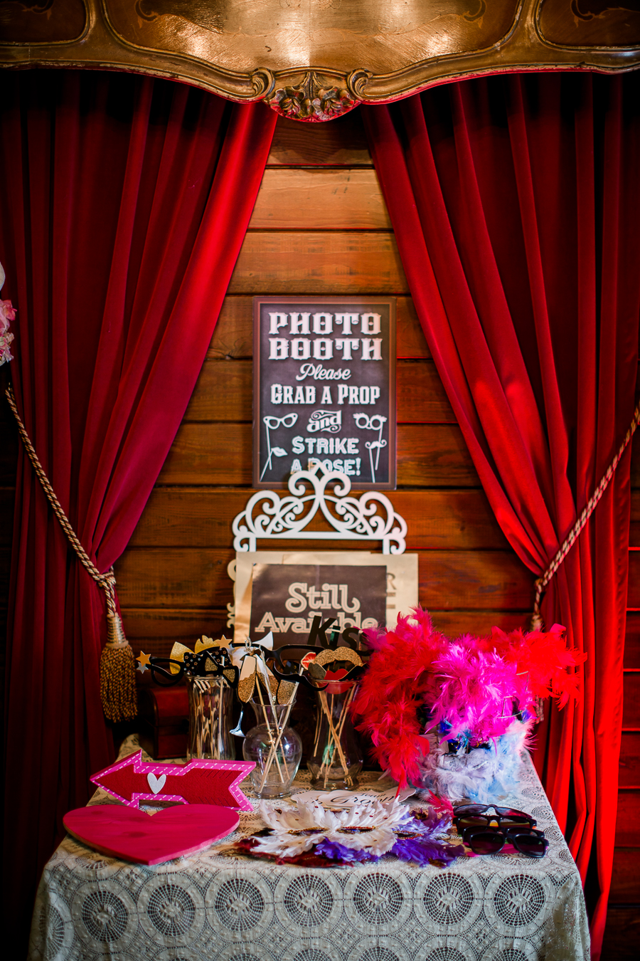 Selfie Studio props at the open house of Knoxville Wedding Venue, Hunter Valley Farm, by Knoxville Wedding Photographer, Amanda May Photos.