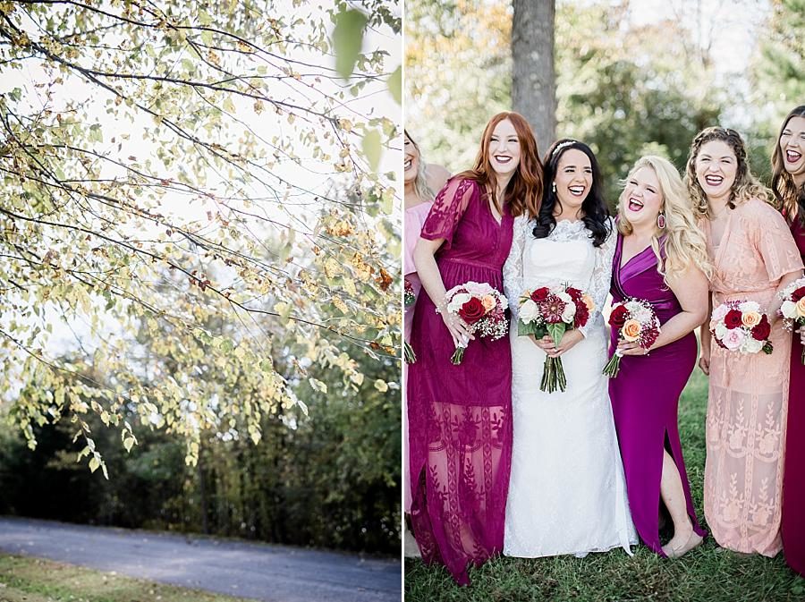 Altar'd State dresses at this Toqua Campground Wedding by Knoxville Wedding Photographer, Amanda May Photos.