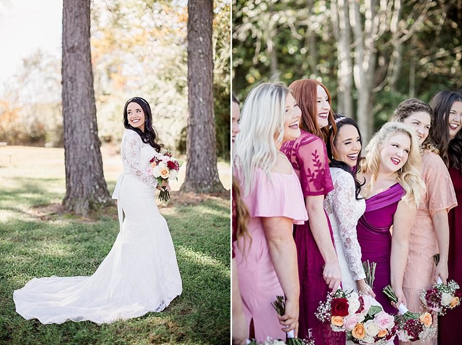 Holding the bouquets at this Toqua Campground Wedding by Knoxville Wedding Photographer, Amanda May Photos.