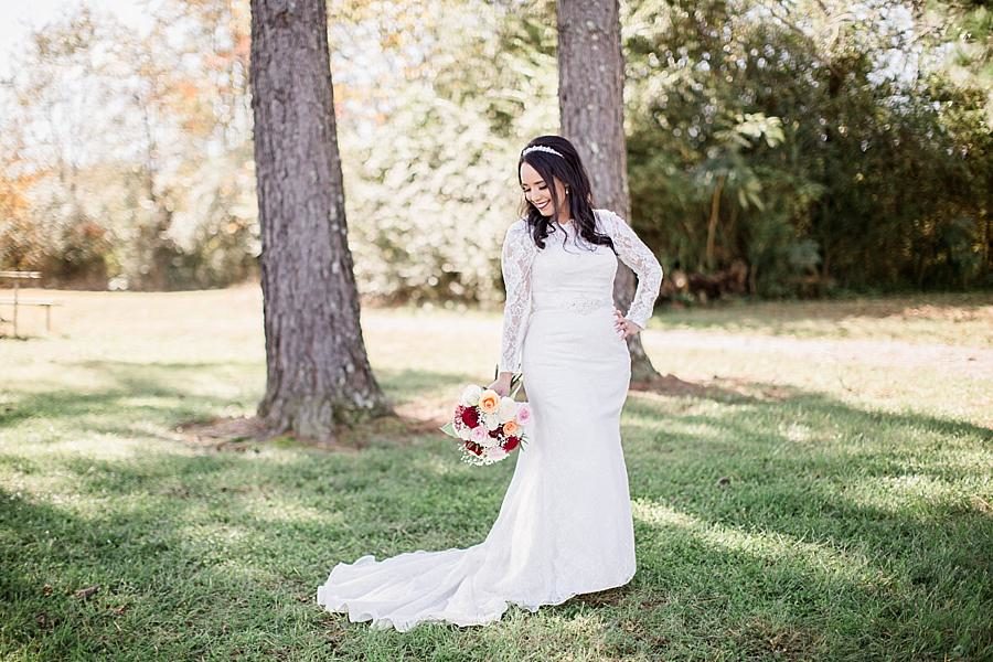 Smiling at this Toqua Campground Wedding by Knoxville Wedding Photographer, Amanda May Photos.