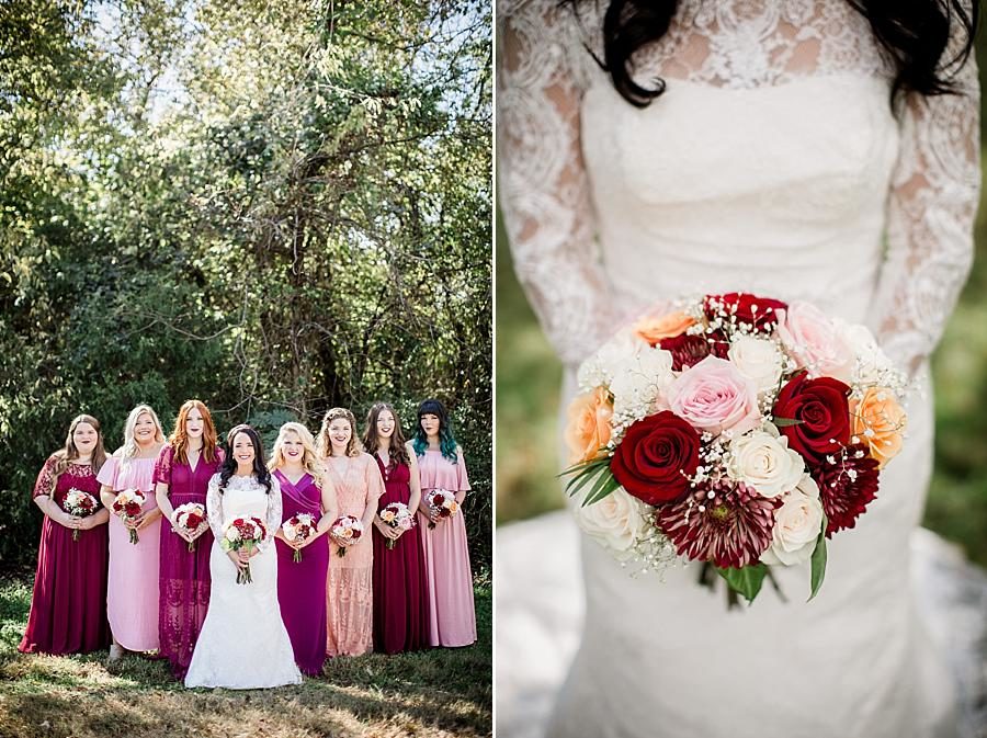The bouquet at this Toqua Campground Wedding by Knoxville Wedding Photographer, Amanda May Photos.