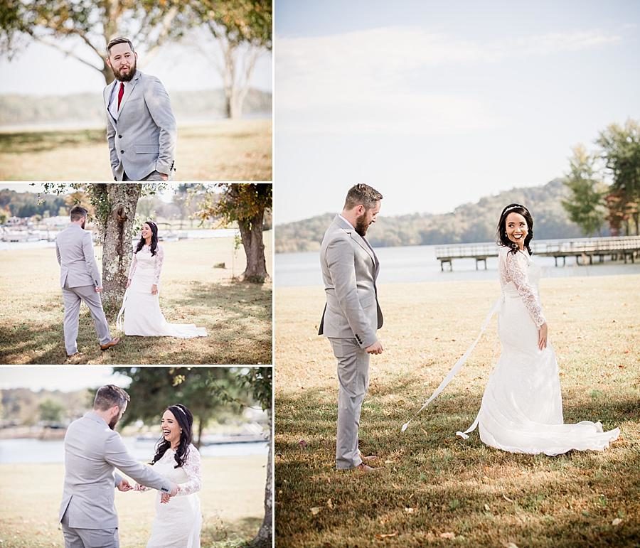 Showing off the dress at this Toqua Campground Wedding by Knoxville Wedding Photographer, Amanda May Photos.