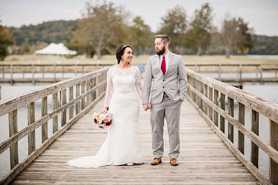 Gazing into each other's eyes at this Toqua Campground Wedding by Knoxville Wedding Photographer, Amanda May Photos.