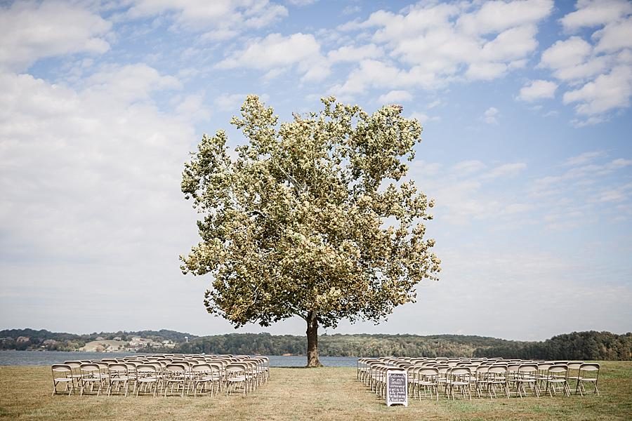 Ceremony space at this Toqua Campground Wedding by Knoxville Wedding Photographer, Amanda May Photos.