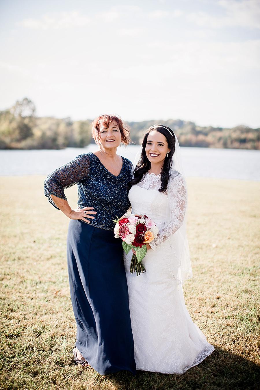 Mother and daughter at this Toqua Campground Wedding by Knoxville Wedding Photographer, Amanda May Photos.