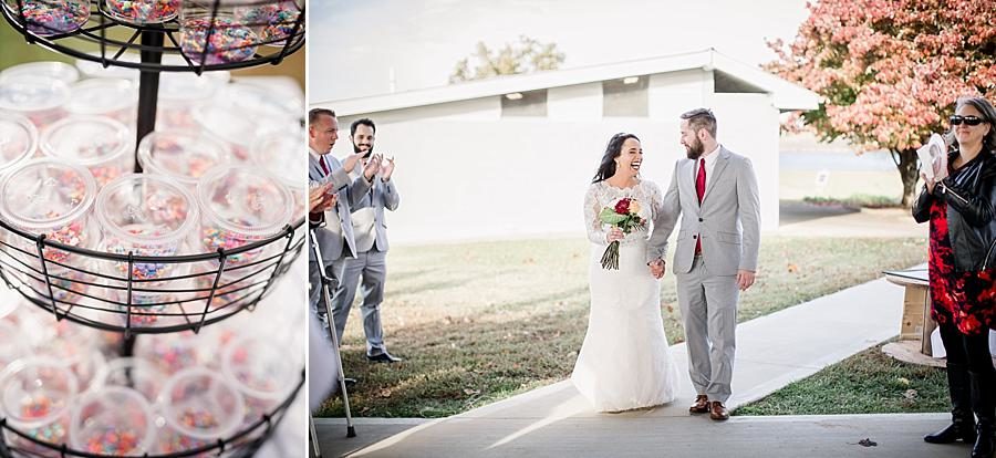 Sprinkles at this Toqua Campground Wedding by Knoxville Wedding Photographer, Amanda May Photos.